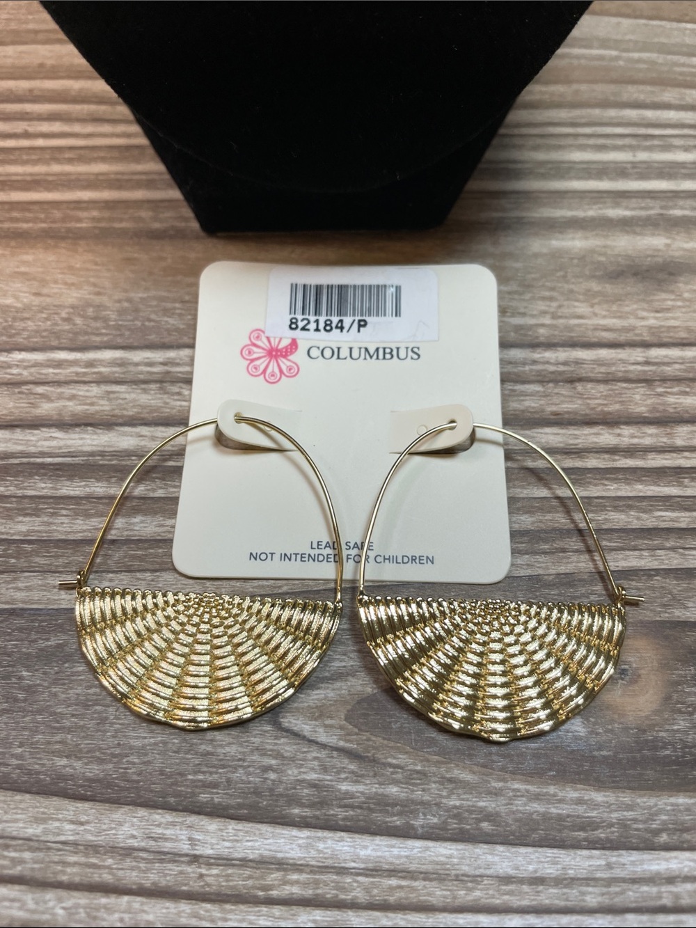 Gold Woven Fan Drop Earrings